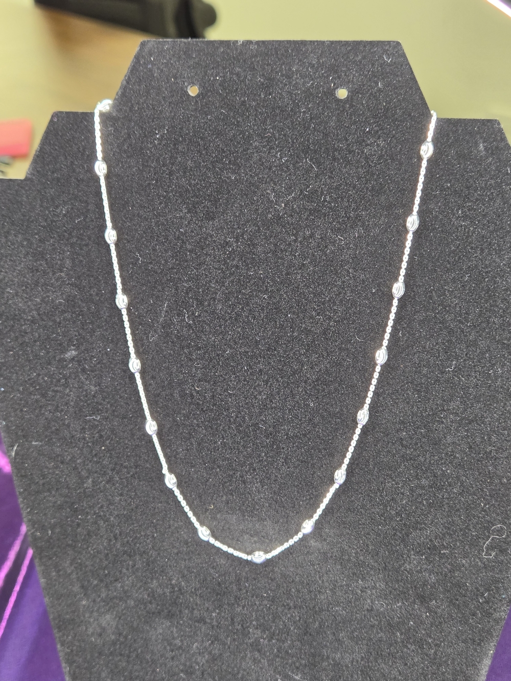925 Sterling Silver Moon Station Necklace - Silver